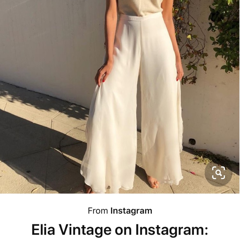 Vintage Silk Wide Leg Palazzo Pants